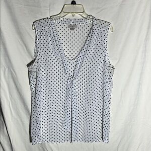 Loft Women's Black and White Polka Dot Top